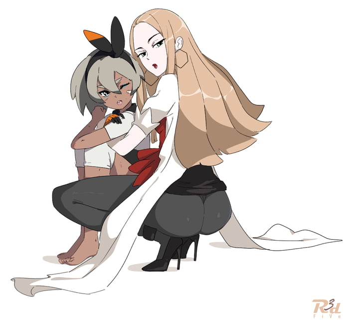 Anime Pantyhose Legs #378: Pokemon Gym Leader Bea/Saitou is hugged by Pokem...