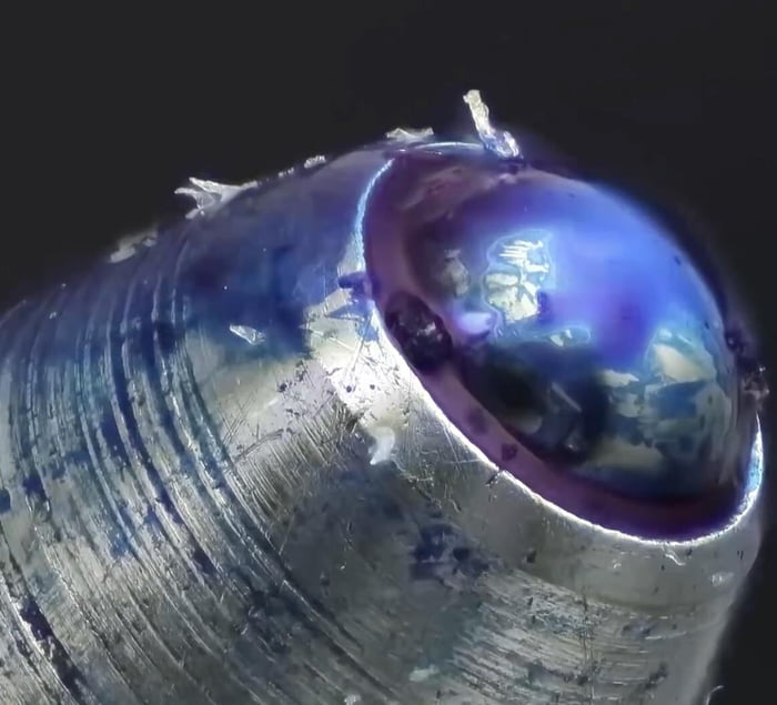 The tip of a ballpoint pen under a microscope 9GAG