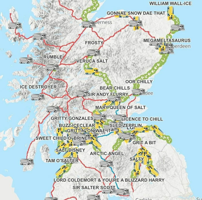 In Scotland, each area is allowed to name their own gritter (snow plow ...