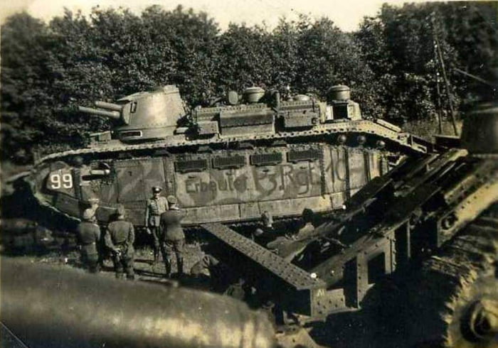 A nice photo of a Char FCM 2C captured by PZ Regt 10. Note the rear of ...