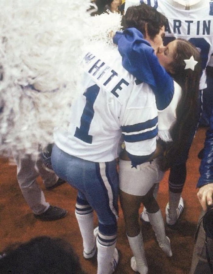 Nothing to see here, just Danny White making out with a Dallas Cowboys ...