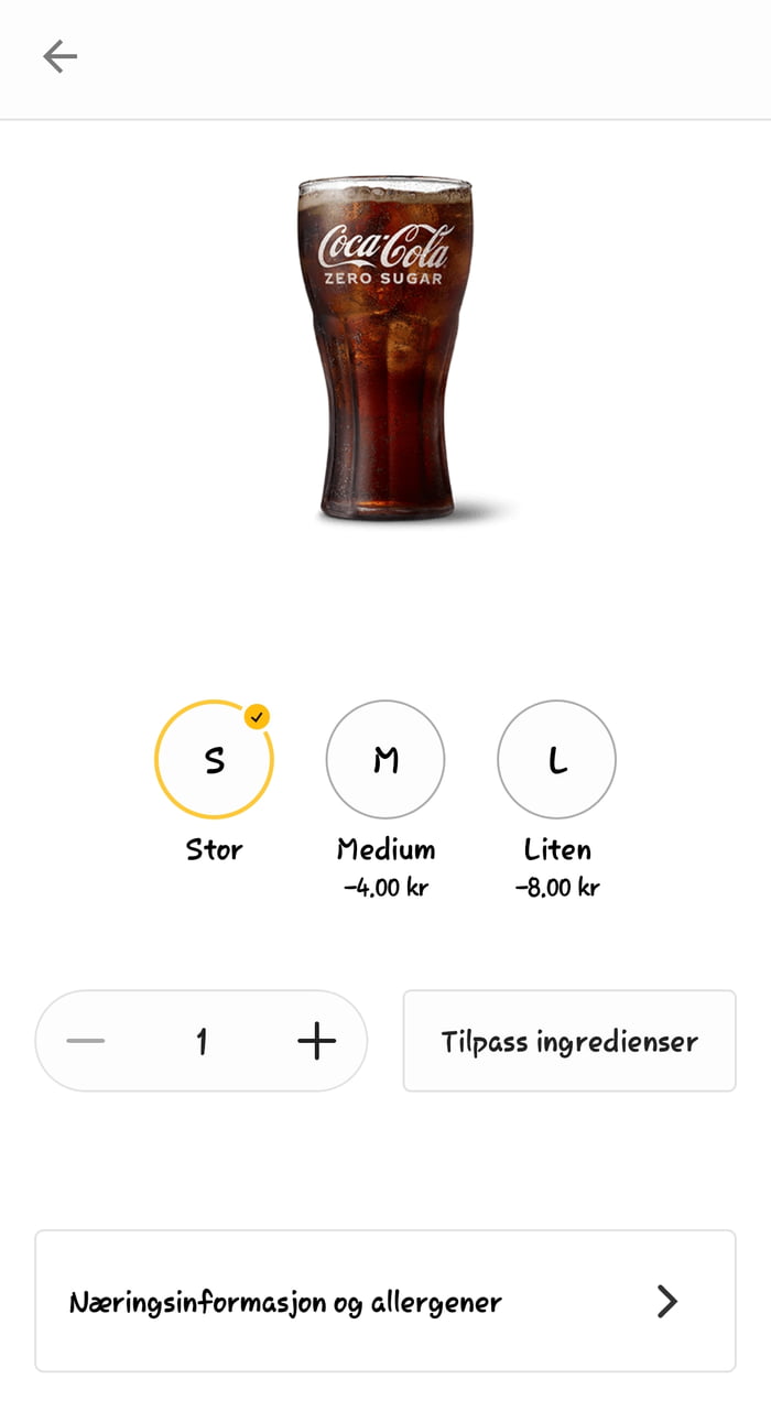 McDonald's changed the sizes of their drinks so that the large is S and ...