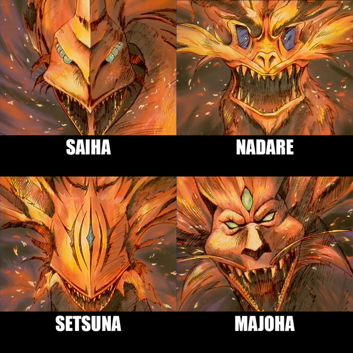 flame of recca 8 dragons names