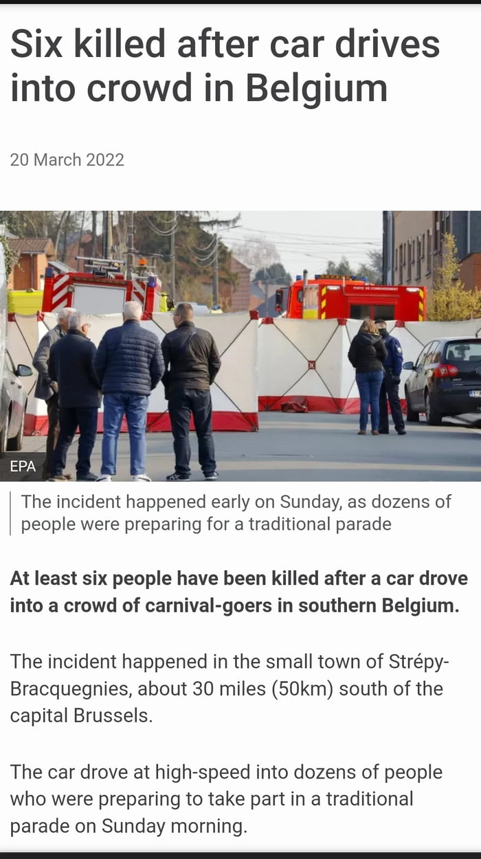 Six killed after car drives into crowd in Belgium. This time the ...