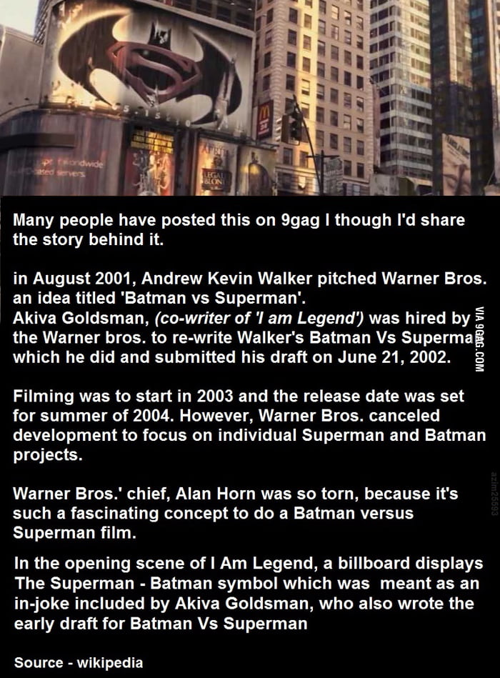 Story behind The Batman V Superman Symbol In 'I am Legend' - 9GAG