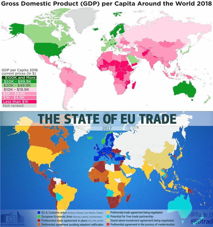 The EU has 36 trade agreements for its member-states, spanning more ...