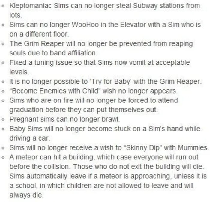 Sims patch notes on crack 9GAG