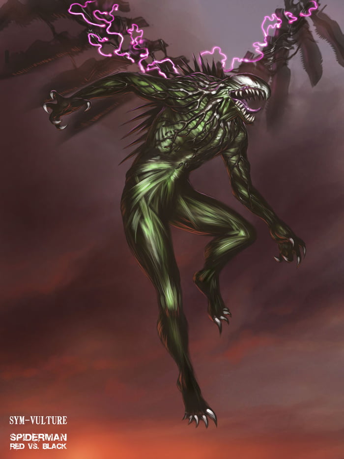 Unused Symbiote Vulture Concept Art For Spider-Man Web of Shadows - 9...