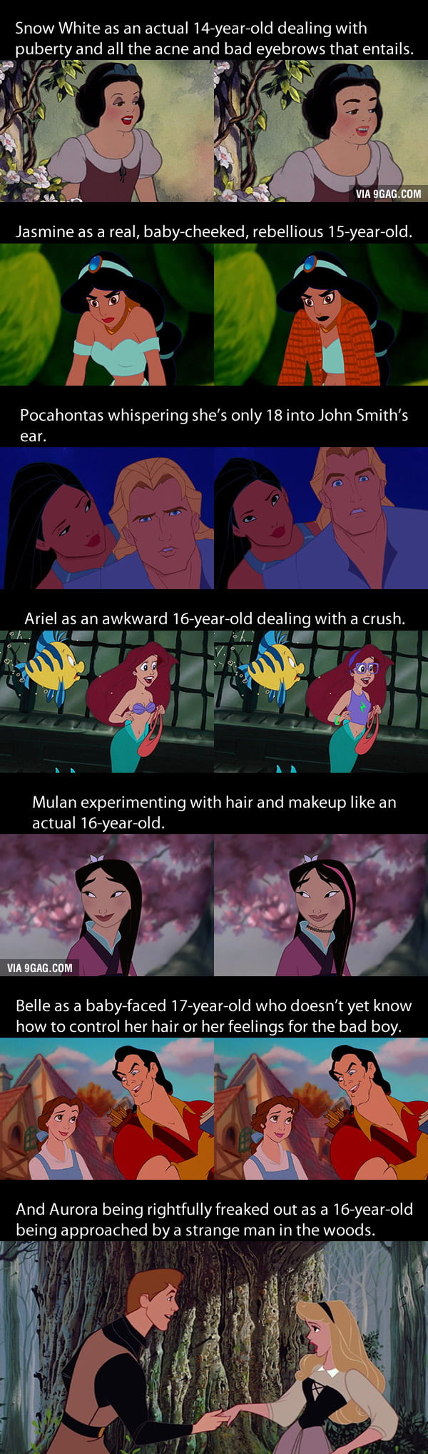 If Disney Princesses Were Their Real Ages - 9GAG