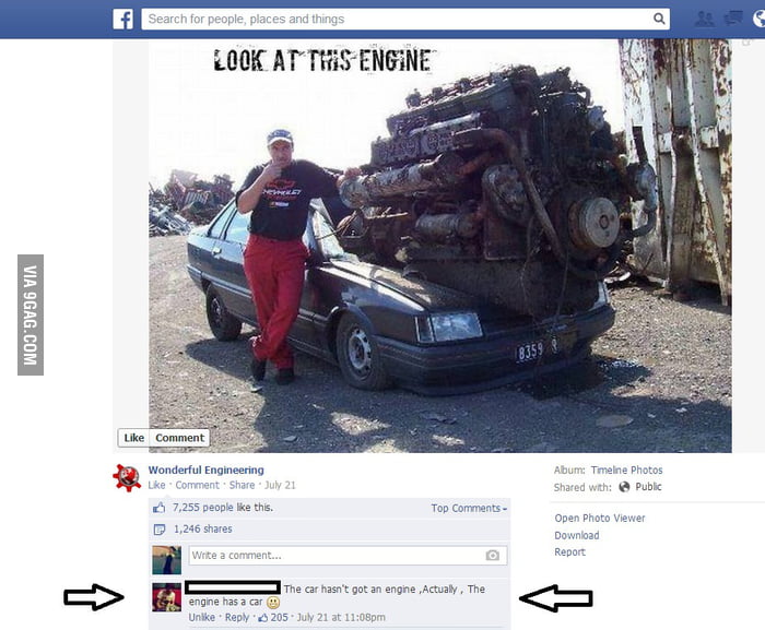 The engine has got a car ! - 9GAG