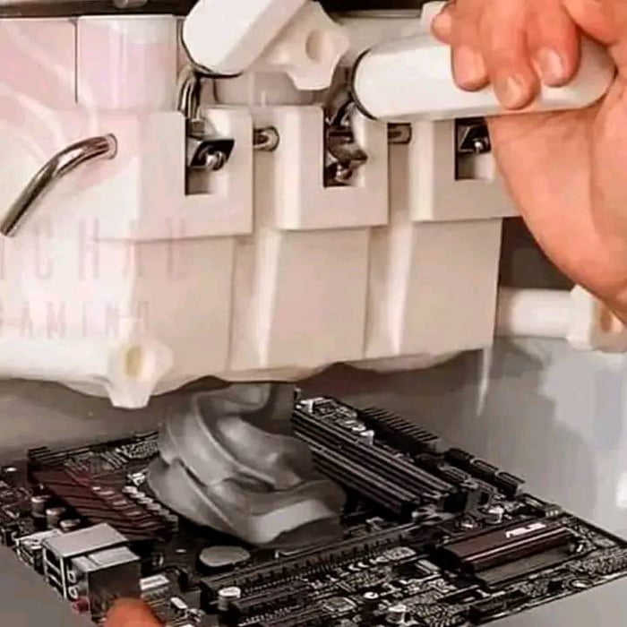 Ah yes, this is the old but reliable thermal grease dispenser to lower