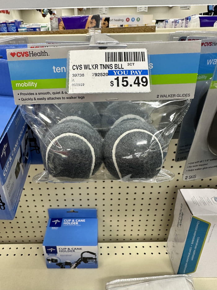 CVS charging 15 for a couple tennis balls. 9GAG