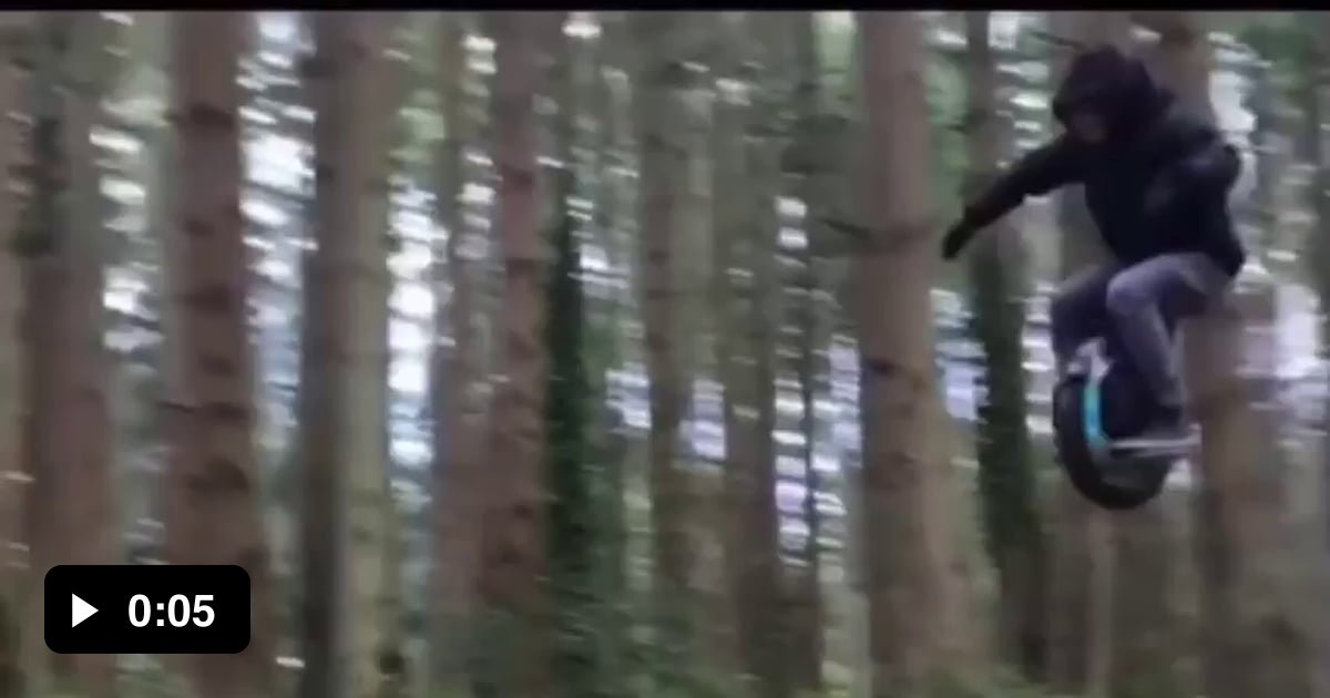 An electric unicycle riding dirt jumps 9GAG