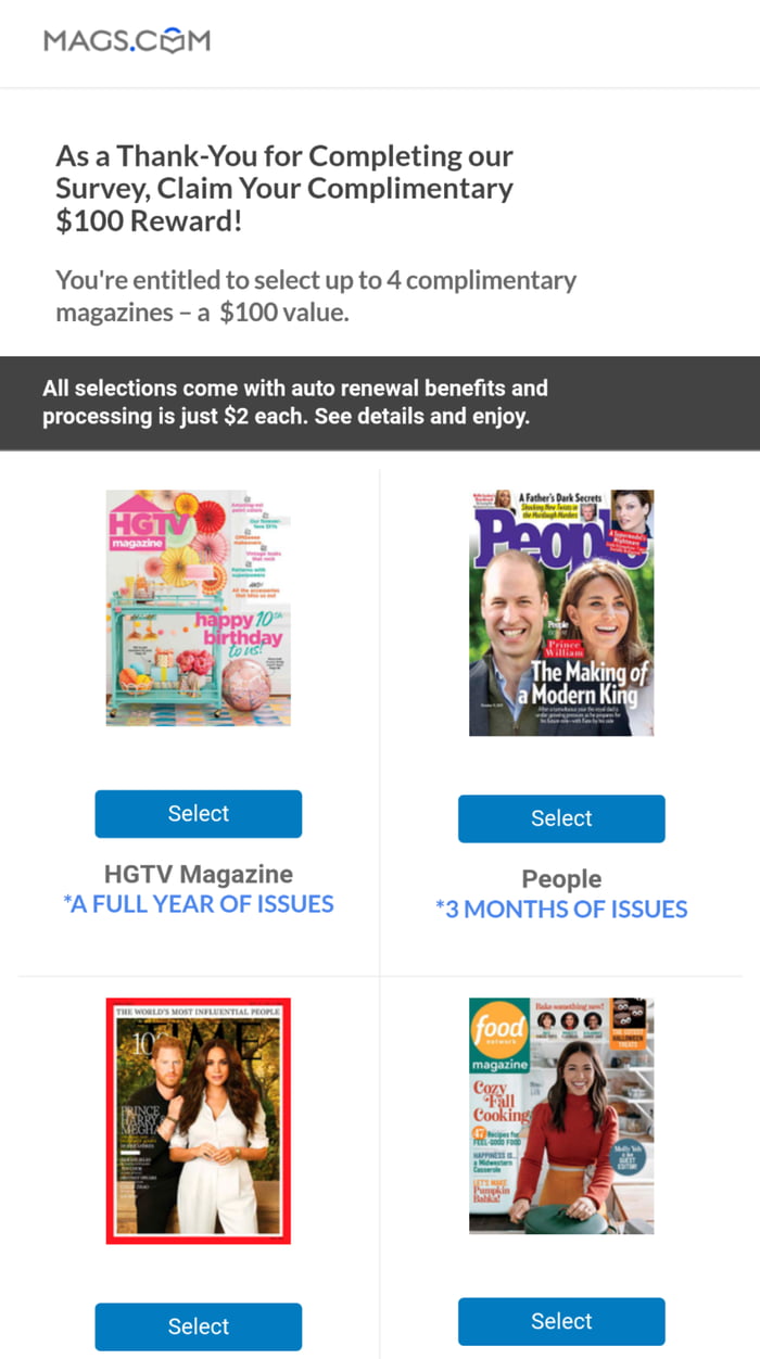 Completed a survey for PetSmart to receive a "100 credit". Ended up