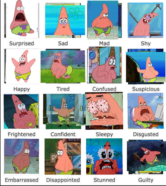 Patrick emotions range - 9GAG