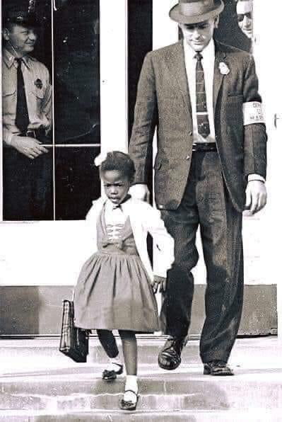 U S Marshalls Escorting The Extremely Brave Ruby Bridges 6 Years Old To School In 1960 This 