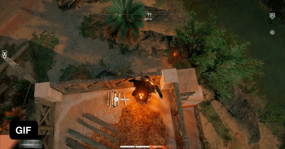 It takes time to get used to Assassin's Creed Origins fire physics 9GAG