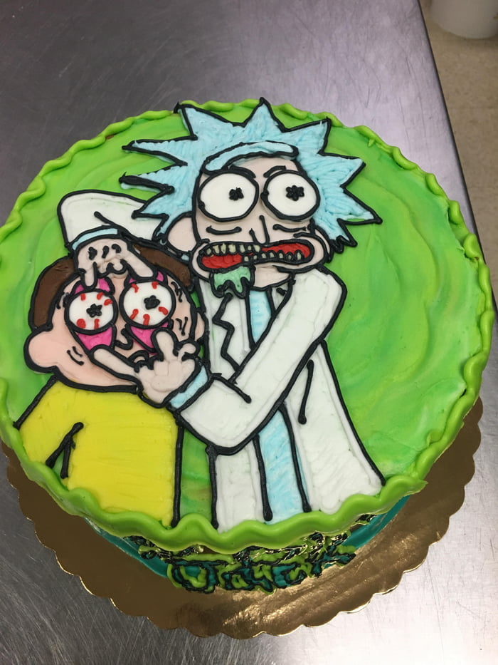 My friends got a Rick and Morty cake and it's amazing - 9GAG