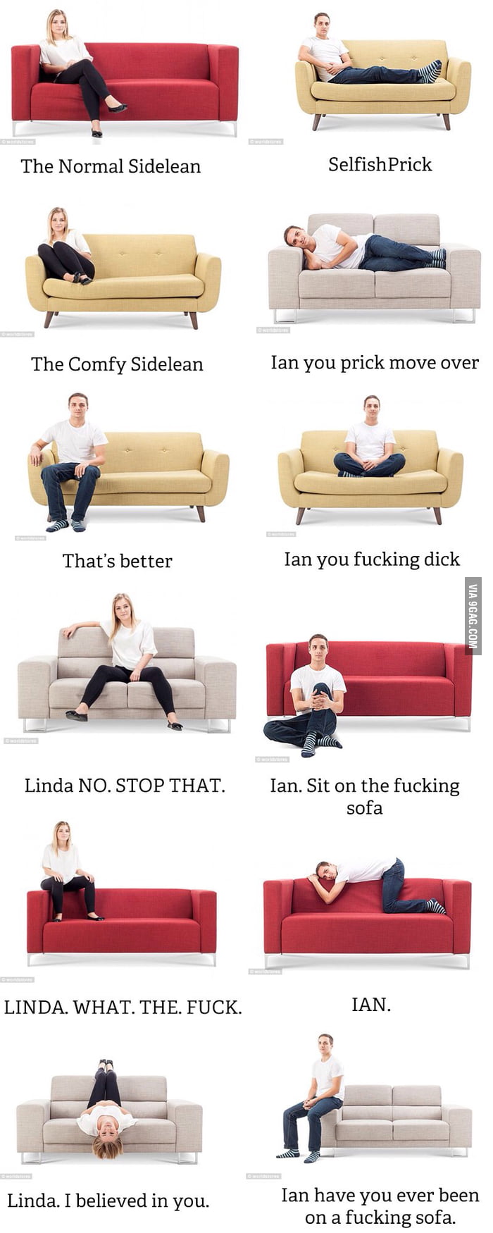 In case you didnt know how to sit on a couch 9GAG