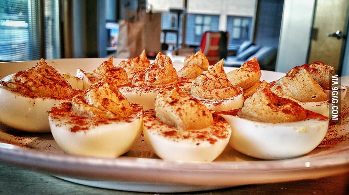 Fart Fuel Deviled Eggs Made With My Moms Hens Eggs Dijon Greek