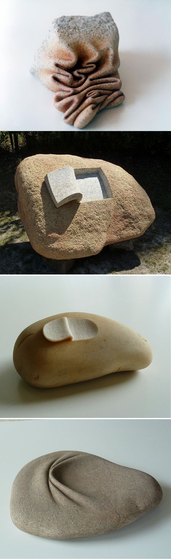 Artist Makes Stone Look Soft By Twisting, Folding And Peeling It (more