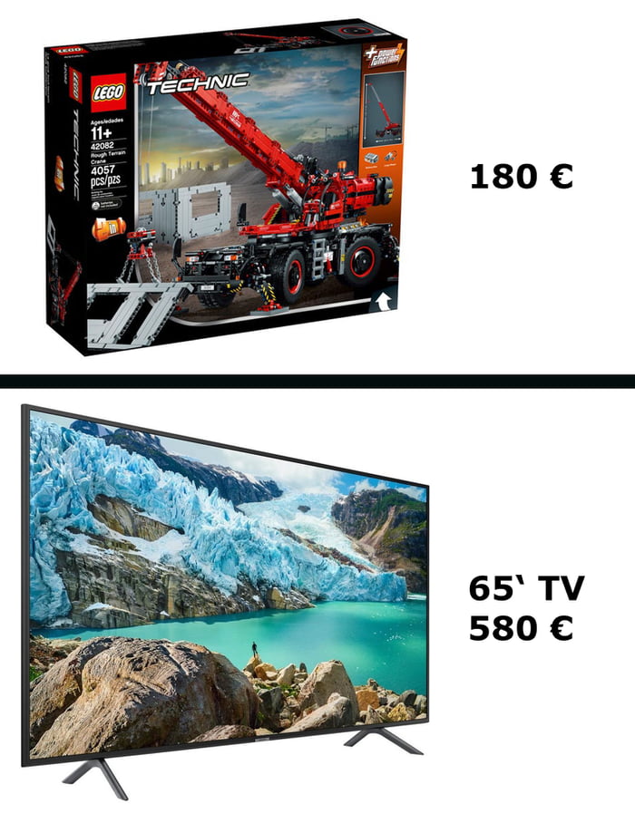 Is this legit ? Is the TV that cheap or Lego too expensive ? - 9GAG
