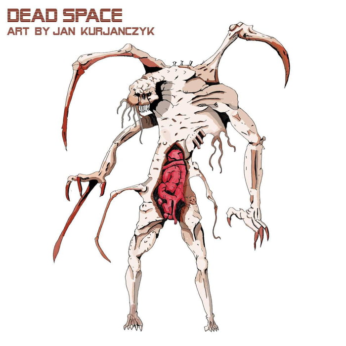 dead space necromorph drawing