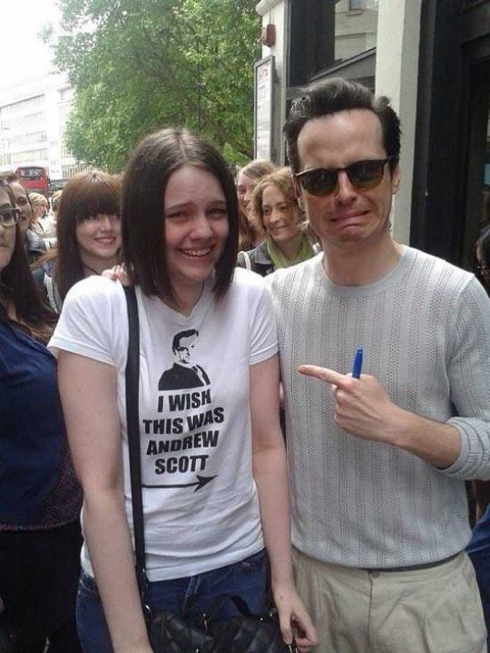 Andrew Scott with a fan - 9GAG