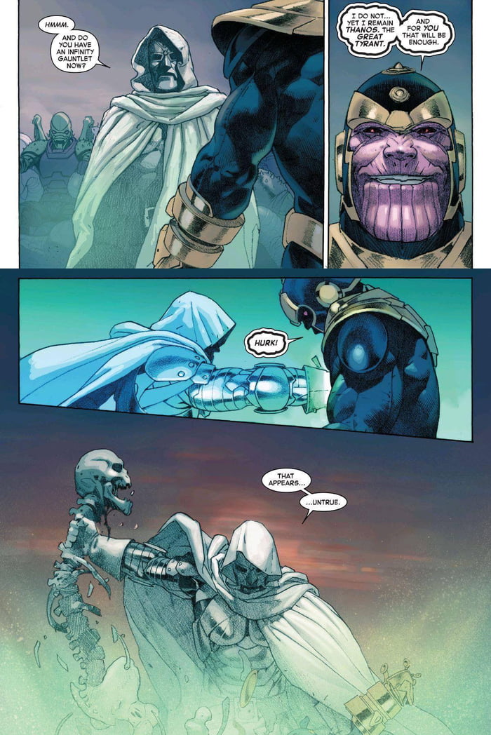 That Appears Untrue God Emperor Doom Rips Out Thanos Spine Secret That Appears Untrue God Emperor Doom Rips Out Thanos Spine Secret