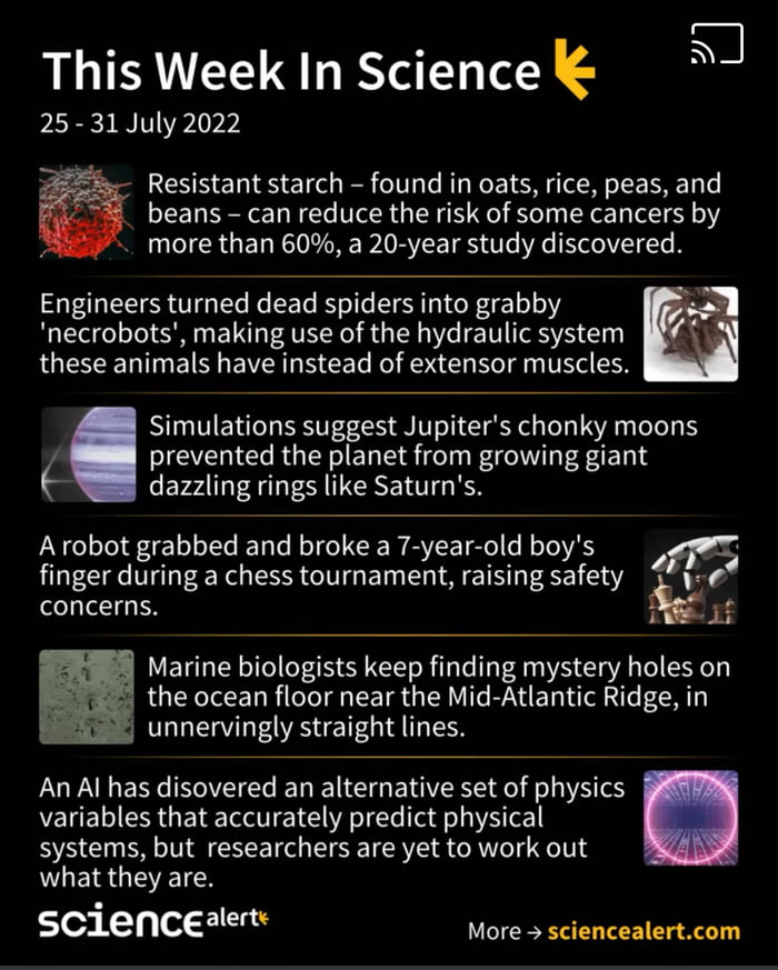 Weekly science by science alert. Sorry for the Screenshot, there was a