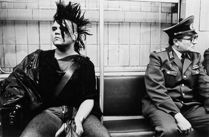 Punk and East German soldier sharing the train (Late 80s) - 9GAG