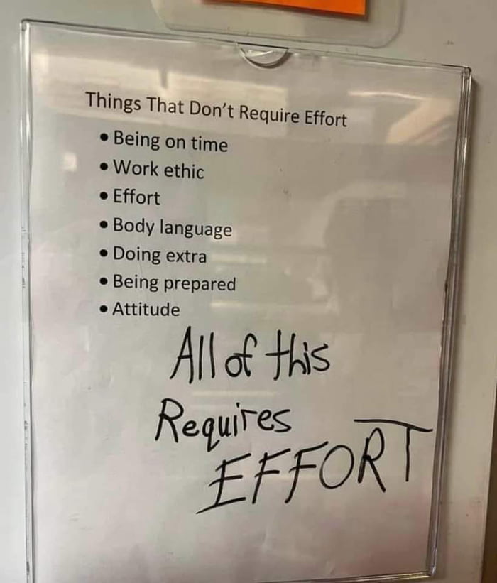 So They Put effort On A List Of doesn t Require Any Effort 9GAG