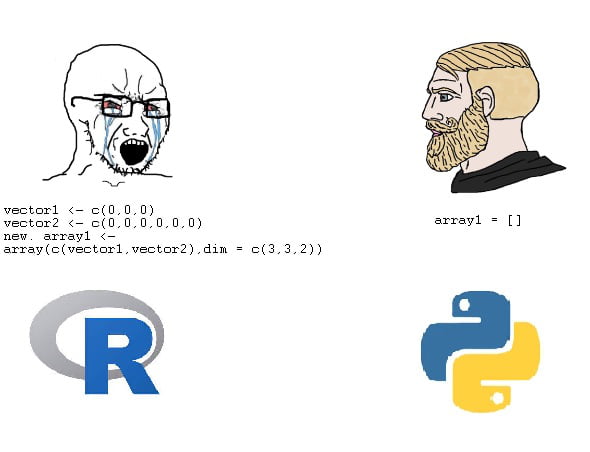 Virgin R vs Chad Python - 9GAG