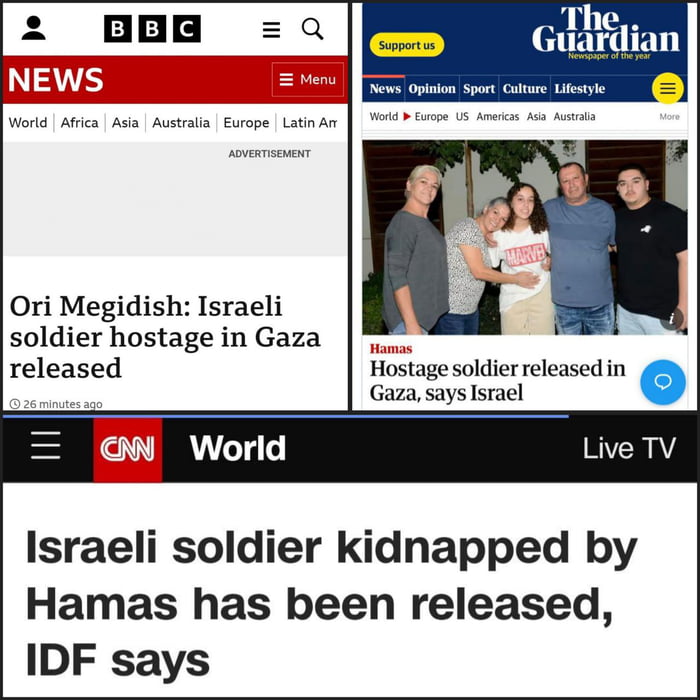 BBC Ignoring The Fact That The Hostage Was Released By The IDF Inside ...