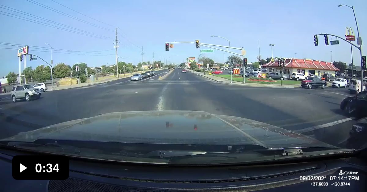 Man riding an electric scooter hit by a car in Modesto - 9GAG