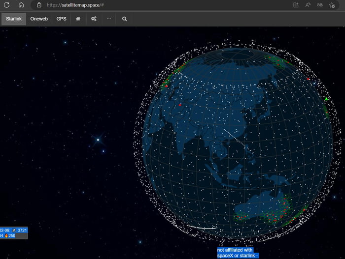 Thousands of Starlink satellites fly above every country all the time ...