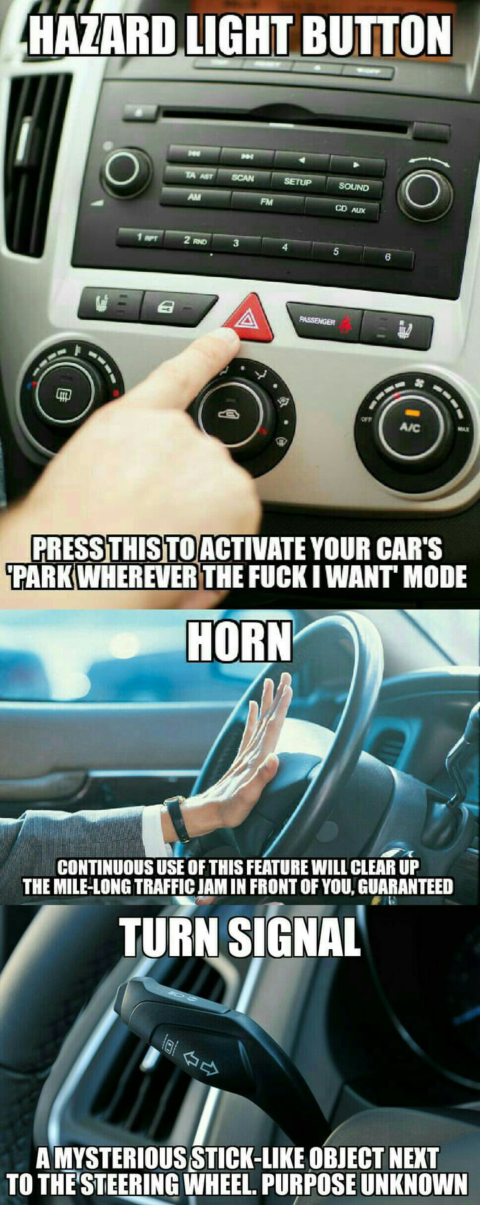 Car parts and their functions (according to assholes)... 9GAG