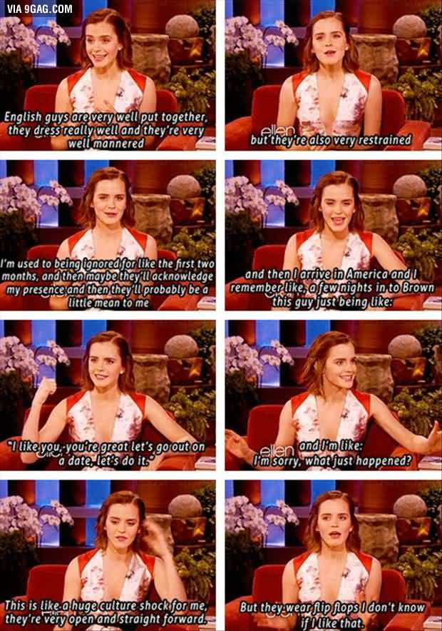 Emma Watson During The Interview 9gag