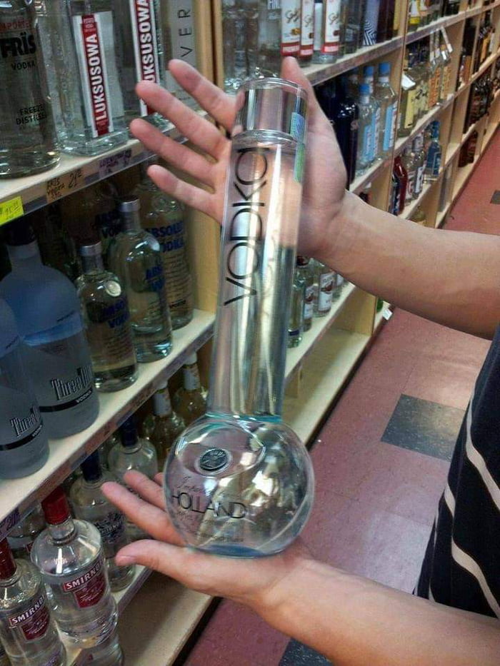 After you finish the Vodka, the bottle turns into a bong! 9GAG