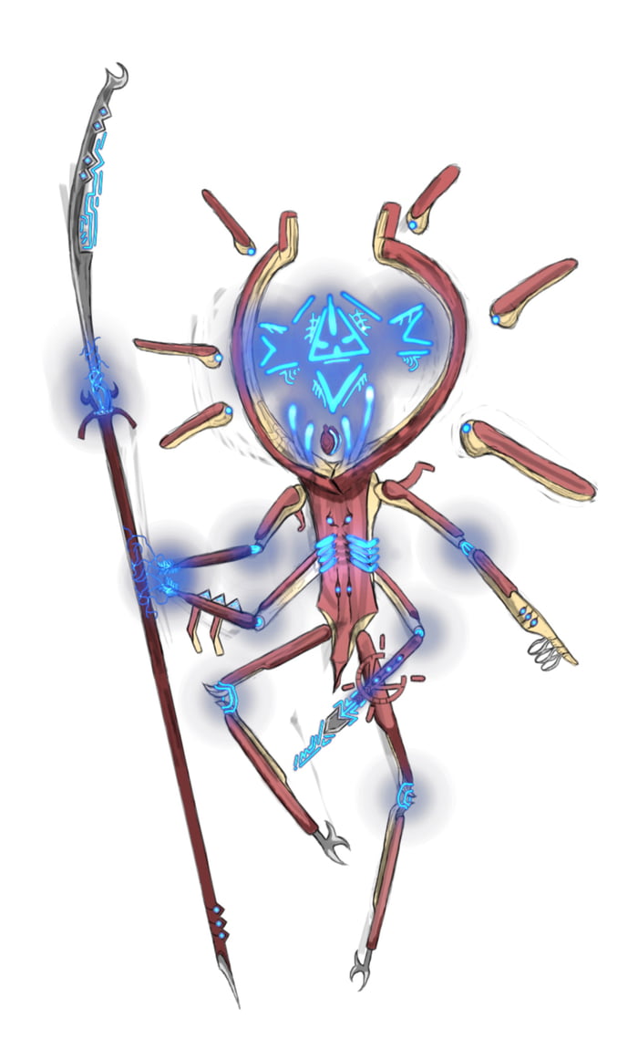 Anyone like Warframe art? I drew this Sentient concept in like 5 ...