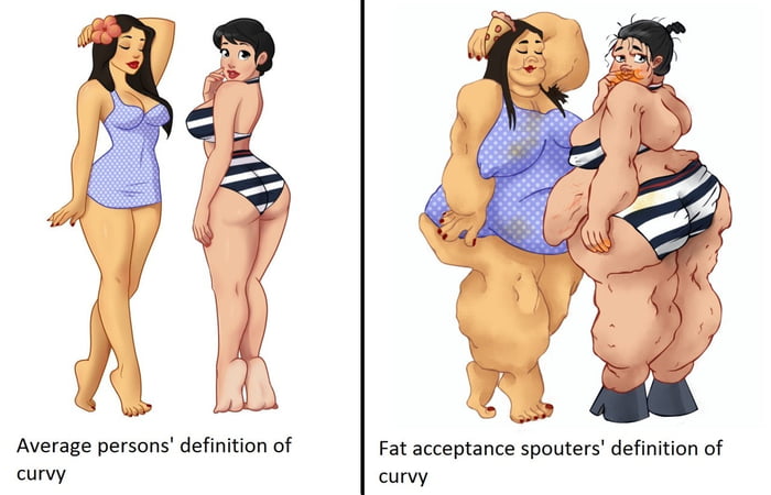 Tumblr vs Normal definition of curvy - 9GAG