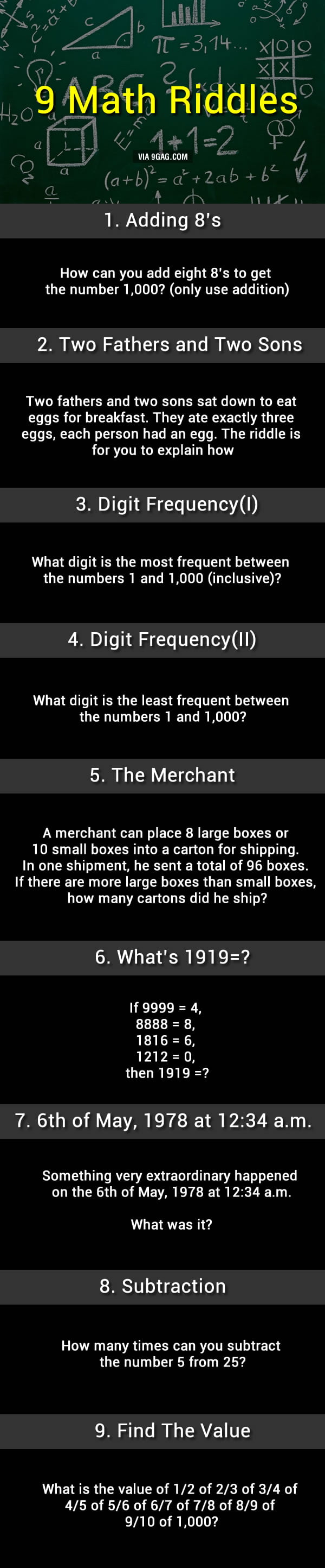 9 Math Riddles Can You Solve Them 9GAG