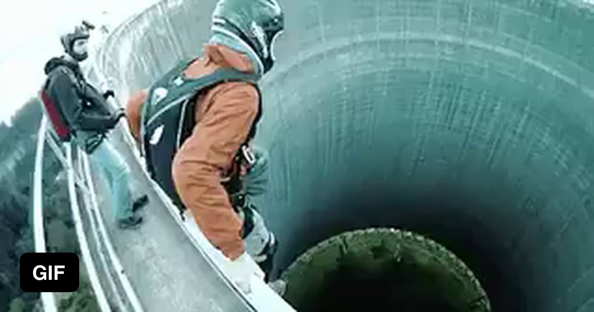 Diving into an abandoned cooling tower - 9GAG