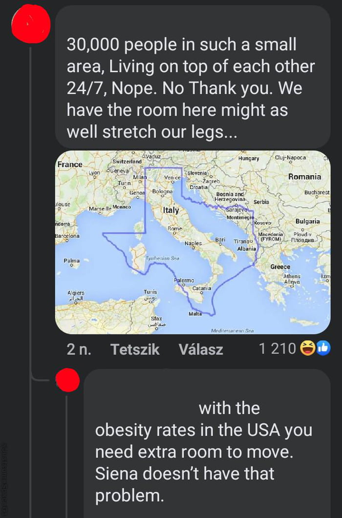 There was an attempt to compare size 9gag