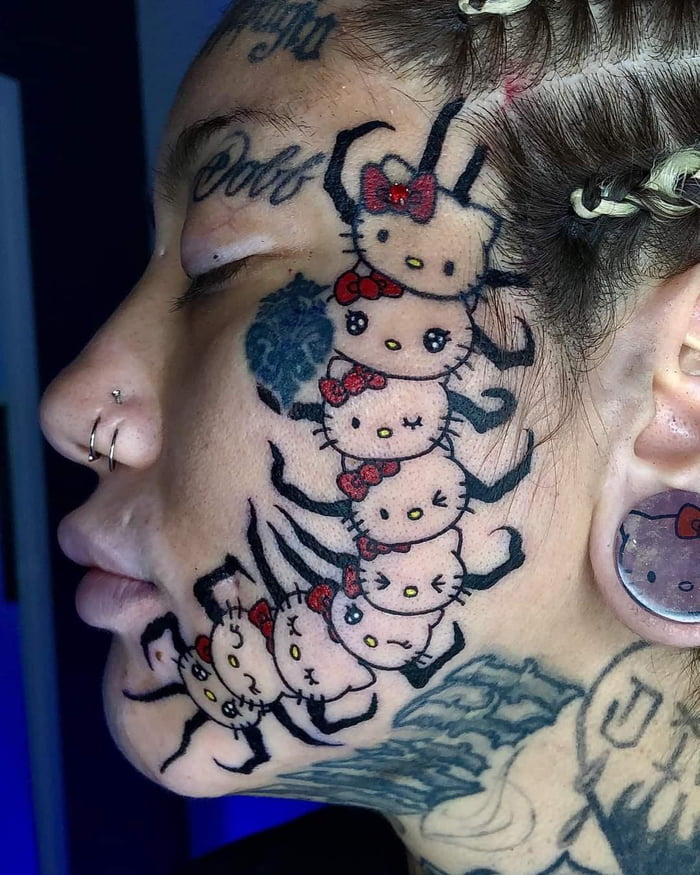 Hand Hello Kitty Tattoo by Shogun Tats