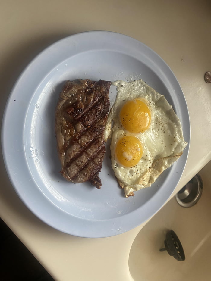 , simple steak and eggs 9GAG