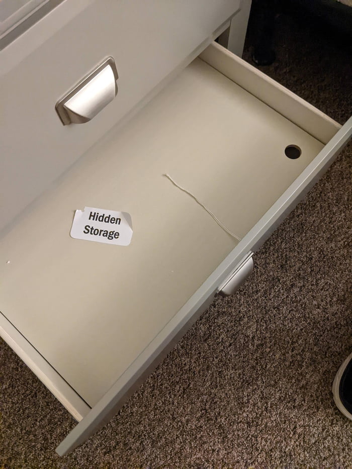 This sign about a hidden storage compartment 9GAG