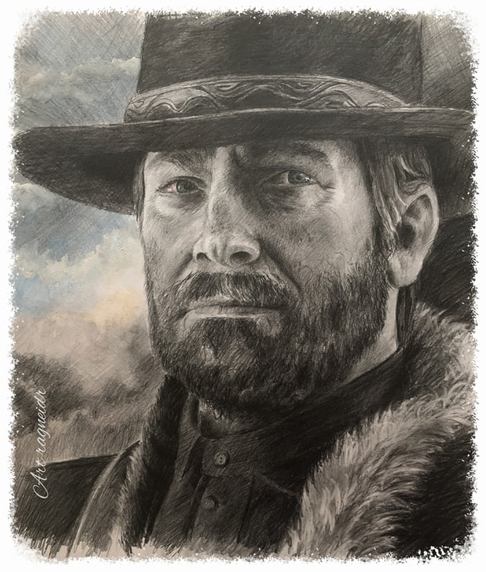 Arthur Morgan , mу art, 297×420 , pencil drawing, 2021 - 9GAG