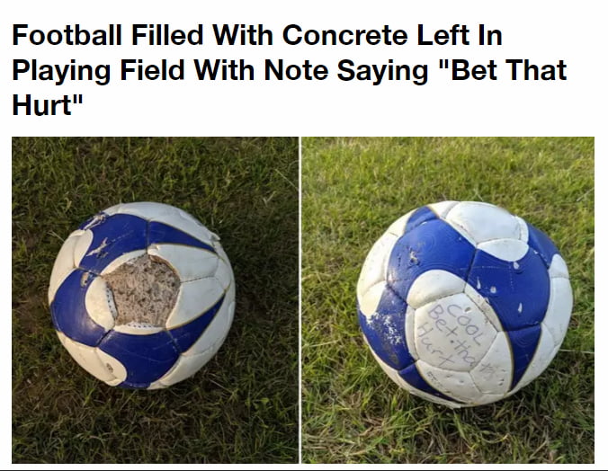 A fake soccer ball made with concrete 9GAG