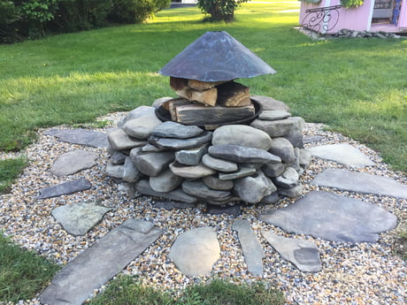 Made A Fire Pit From Field Stones And Gravel No Mortar 9gag